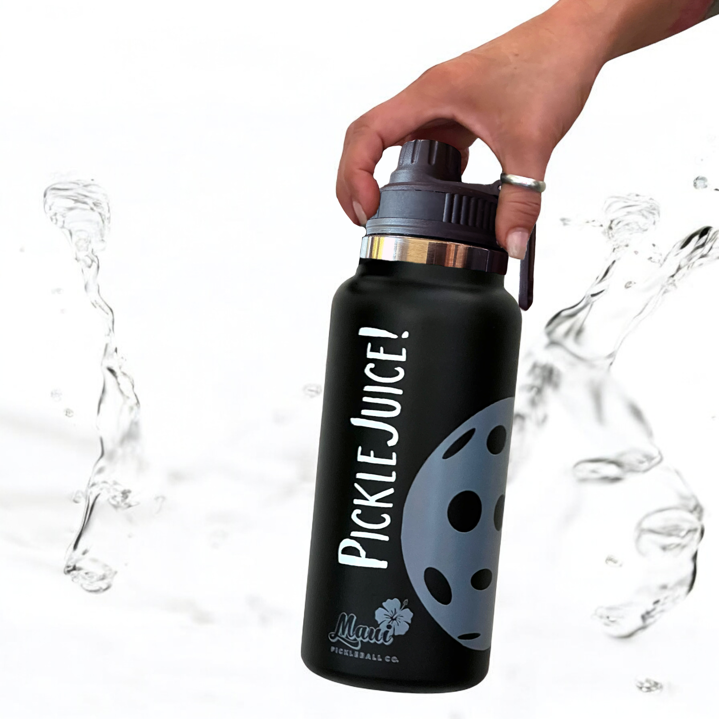 Black Lava PICKLEJUICE! Pickleball Water Bottle 32oz