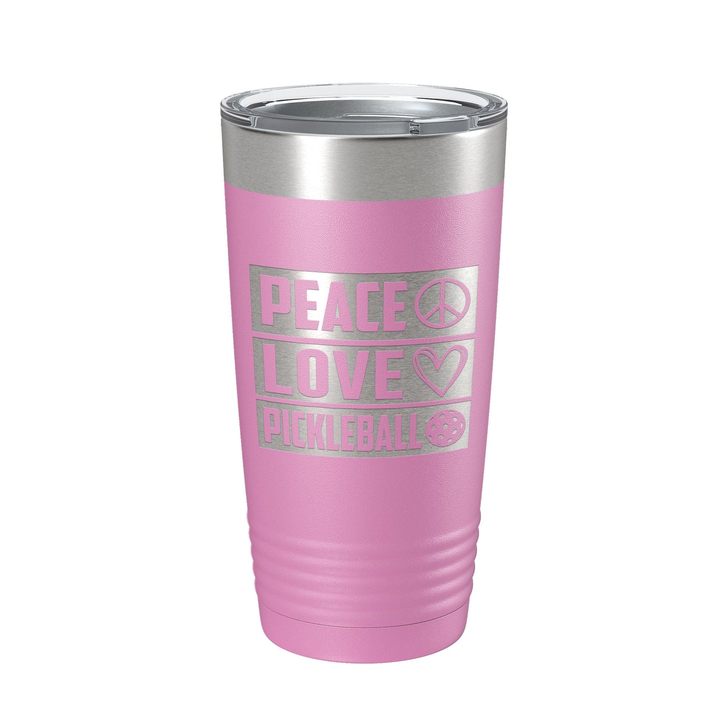 Peace Love Pickleball Tumbler Travel Mug Insulated Laser Engraved Coffee Cup Pickle Ball Gift 20 oz-14