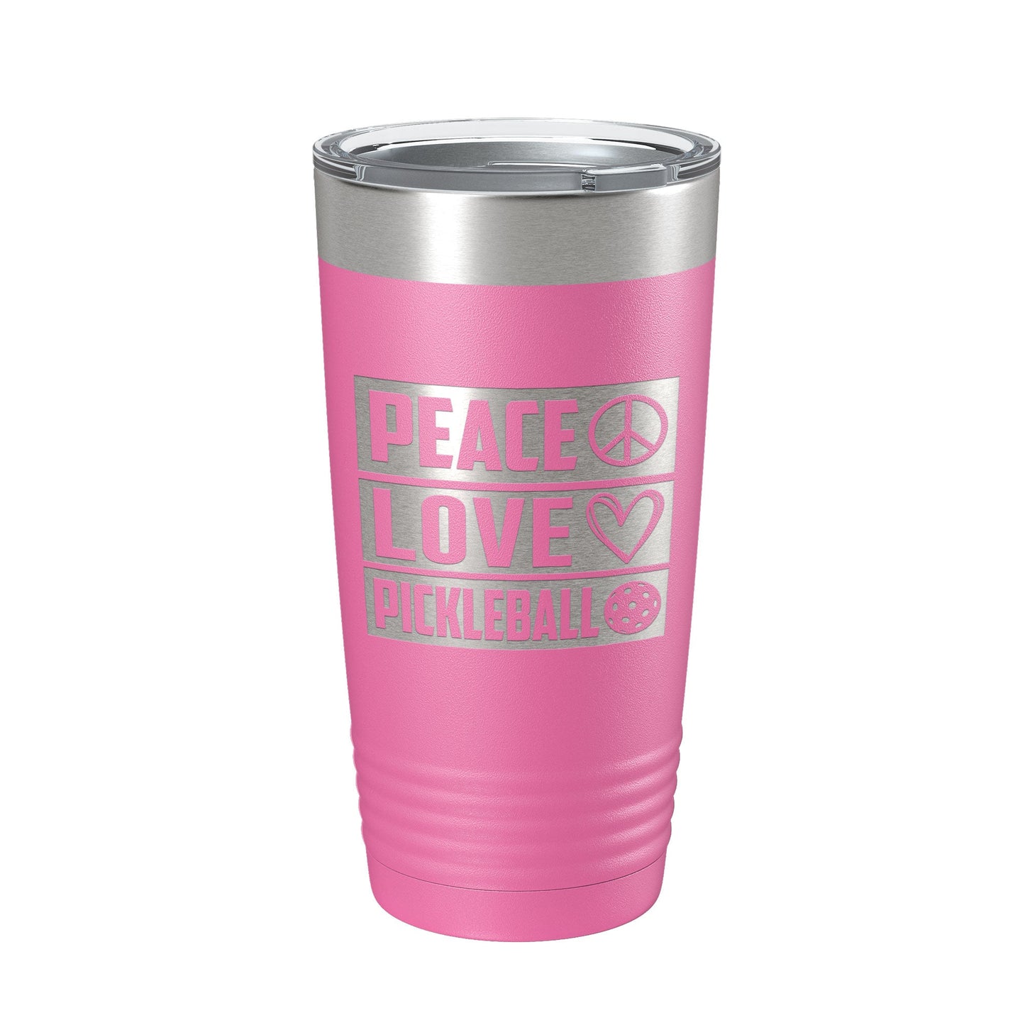 Peace Love Pickleball Tumbler Travel Mug Insulated Laser Engraved Coffee Cup Pickle Ball Gift 20 oz-11