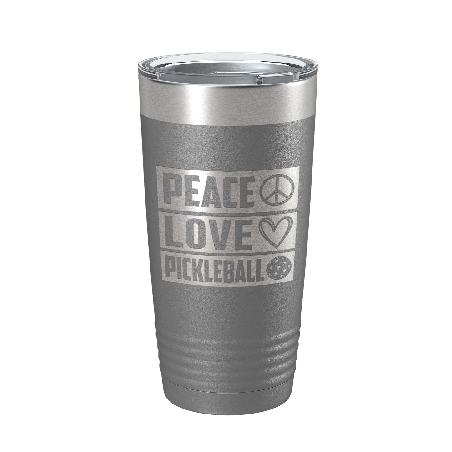 Peace Love Pickleball Tumbler Travel Mug Insulated Laser Engraved Coffee Cup Pickle Ball Gift 20 oz-16