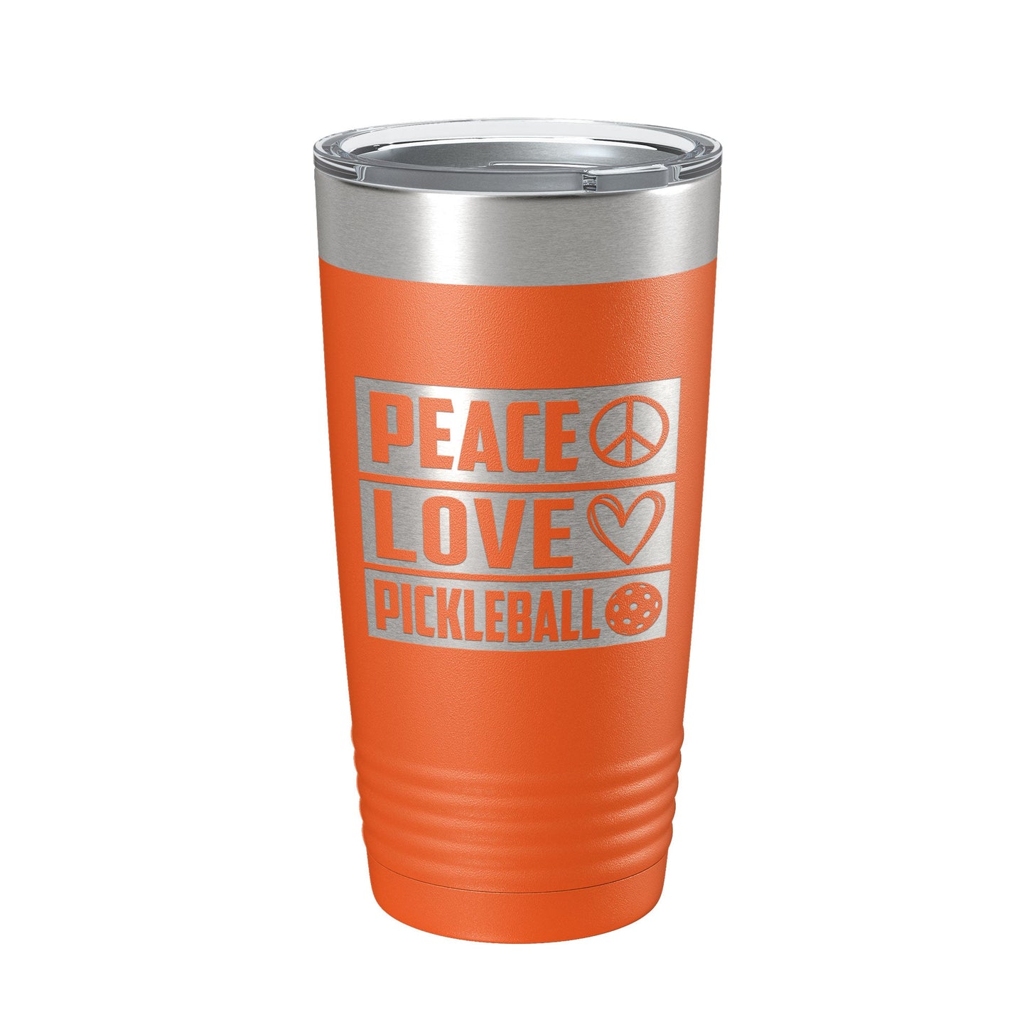 Peace Love Pickleball Tumbler Travel Mug Insulated Laser Engraved Coffee Cup Pickle Ball Gift 20 oz-4