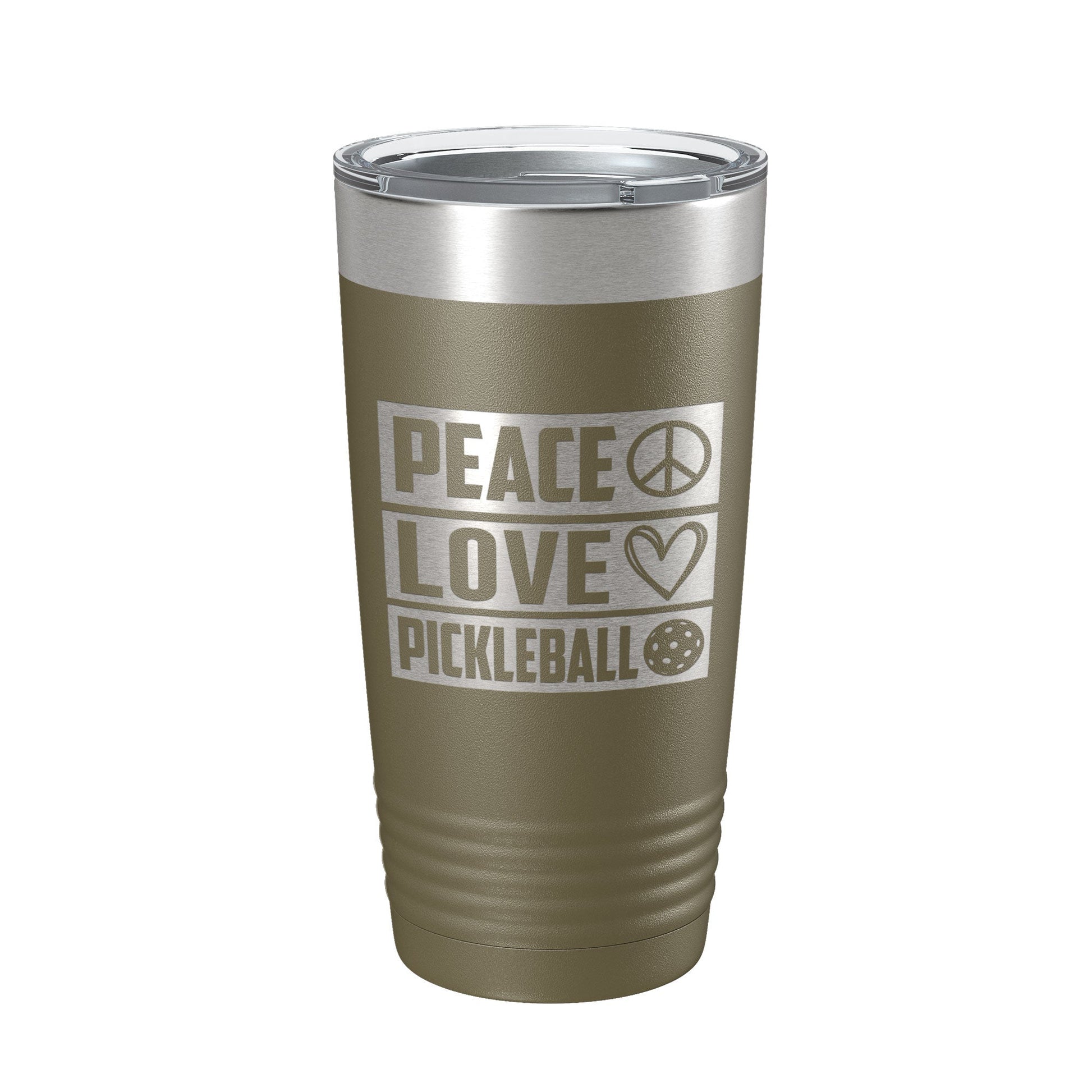 Peace Love Pickleball Tumbler Travel Mug Insulated Laser Engraved Coffee Cup Pickle Ball Gift 20 oz-21