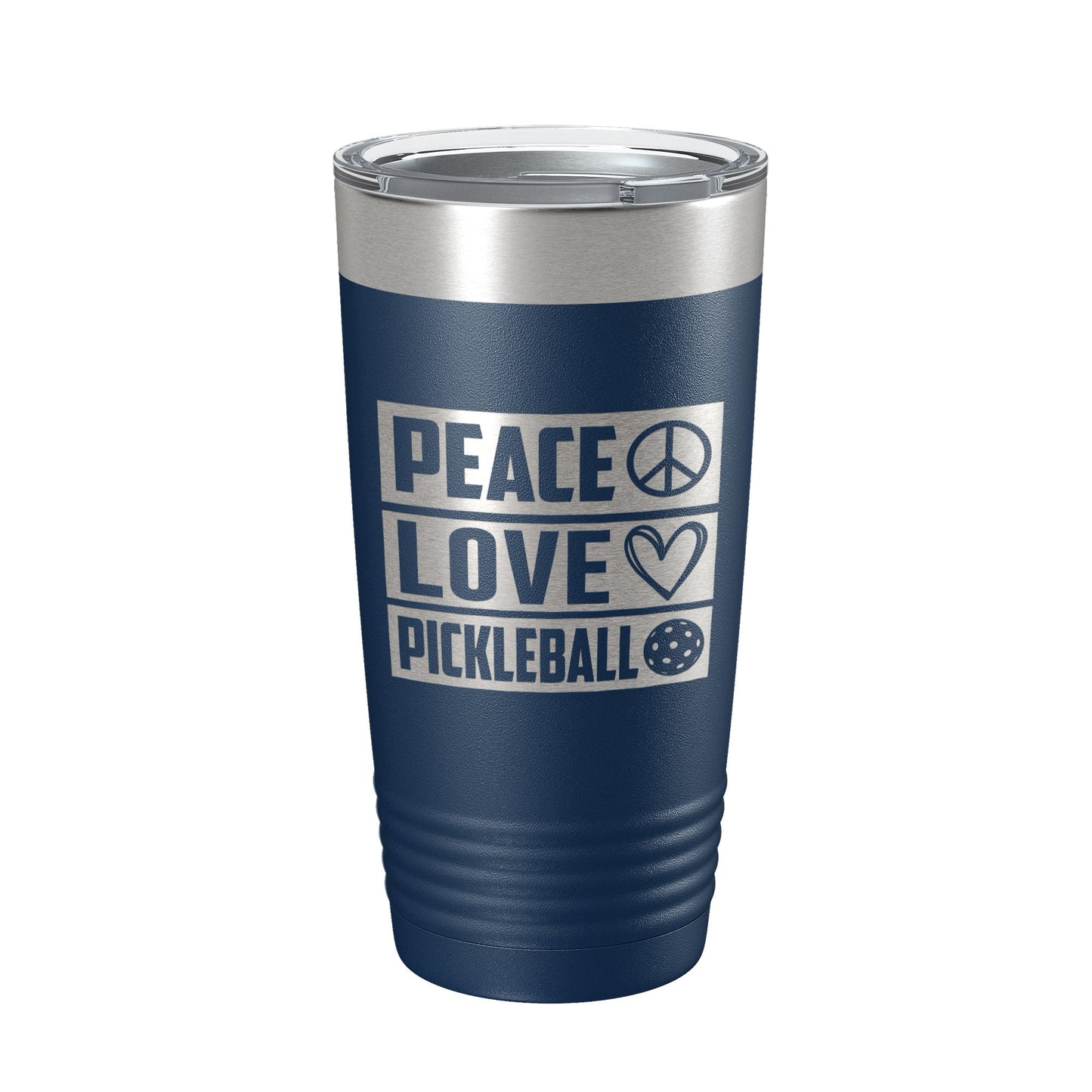 Peace Love Pickleball Tumbler Travel Mug Insulated Laser Engraved Coffee Cup Pickle Ball Gift 20 oz-2