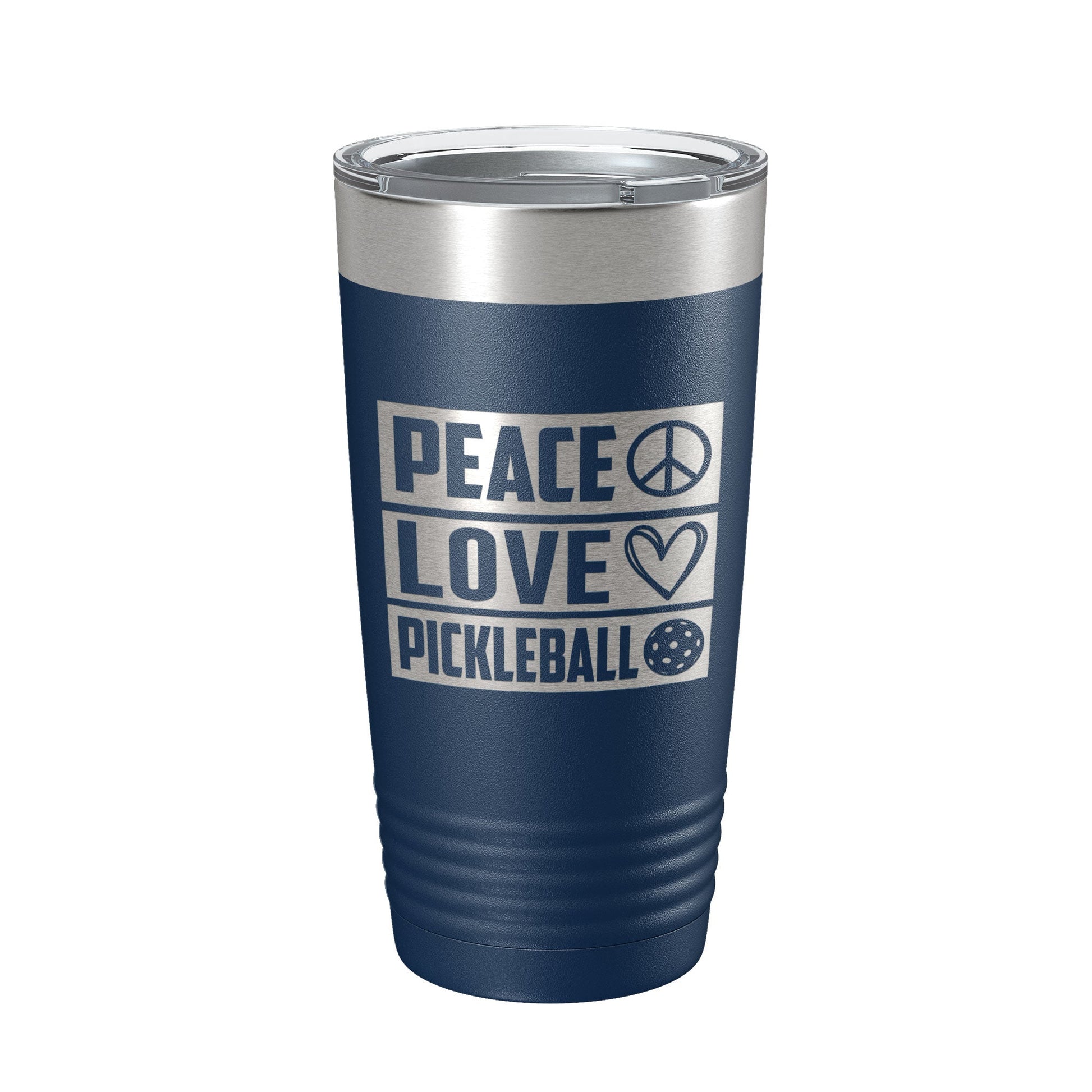 Peace Love Pickleball Tumbler Travel Mug Insulated Laser Engraved Coffee Cup Pickle Ball Gift 20 oz-8