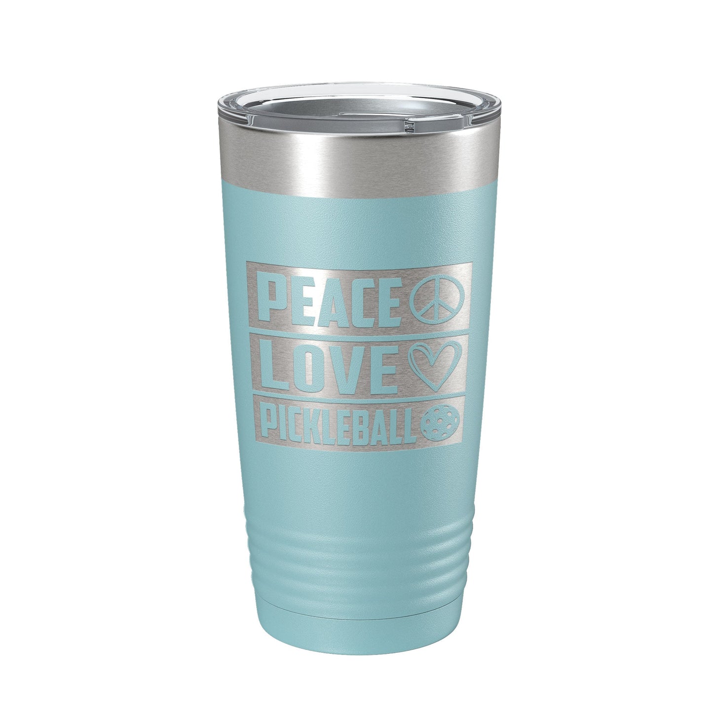 Peace Love Pickleball Tumbler Travel Mug Insulated Laser Engraved Coffee Cup Pickle Ball Gift 20 oz-13