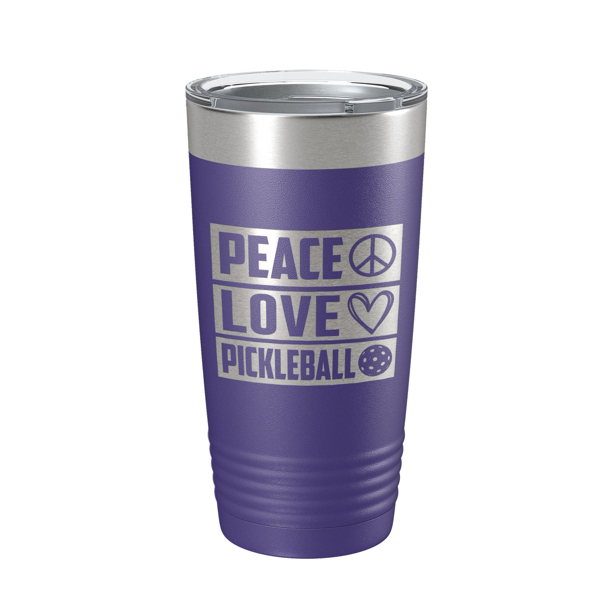 Peace Love Pickleball Tumbler Travel Mug Insulated Laser Engraved Coffee Cup Pickle Ball Gift 20 oz-15