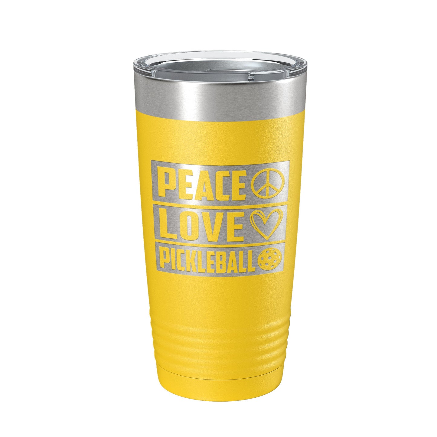 Peace Love Pickleball Tumbler Travel Mug Insulated Laser Engraved Coffee Cup Pickle Ball Gift 20 oz-19