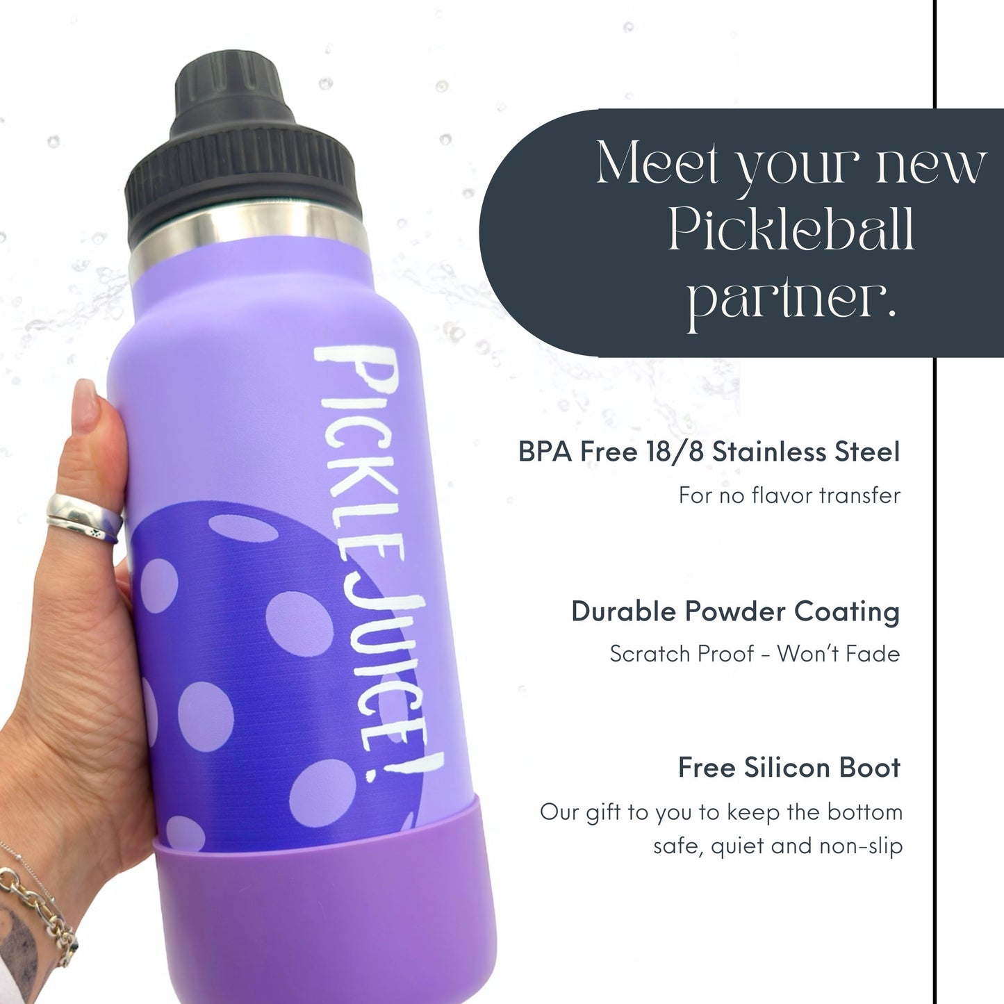 PICKLEJUICE! "Lavender Haze" Pickleball Water Bottle 32oz