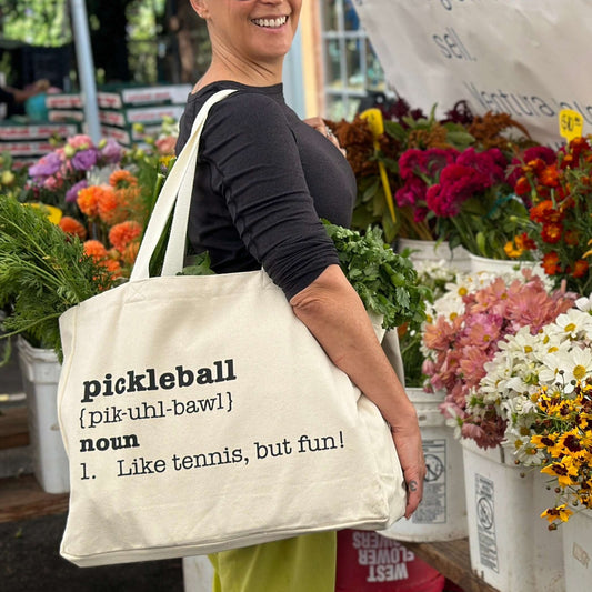 pickleball tote bag, pickleball bag, definition of pickleball, funny pickleball accessories, pickleball accessories, pickleball gear, large canvas tote bag, heavy duty canvas bag