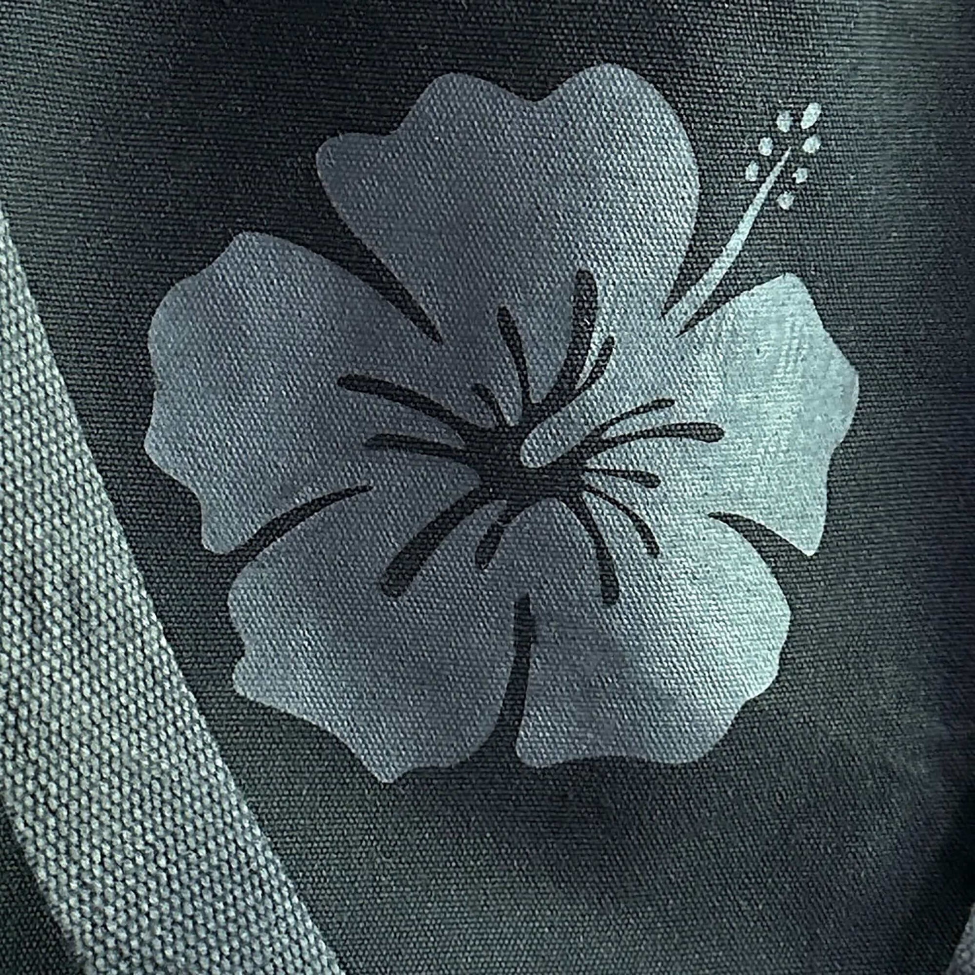black hibiscus flower on a canvas bag, Signature Series Pickleball Paddle Carry Bag ~ Black Lava, Maui Pickleball