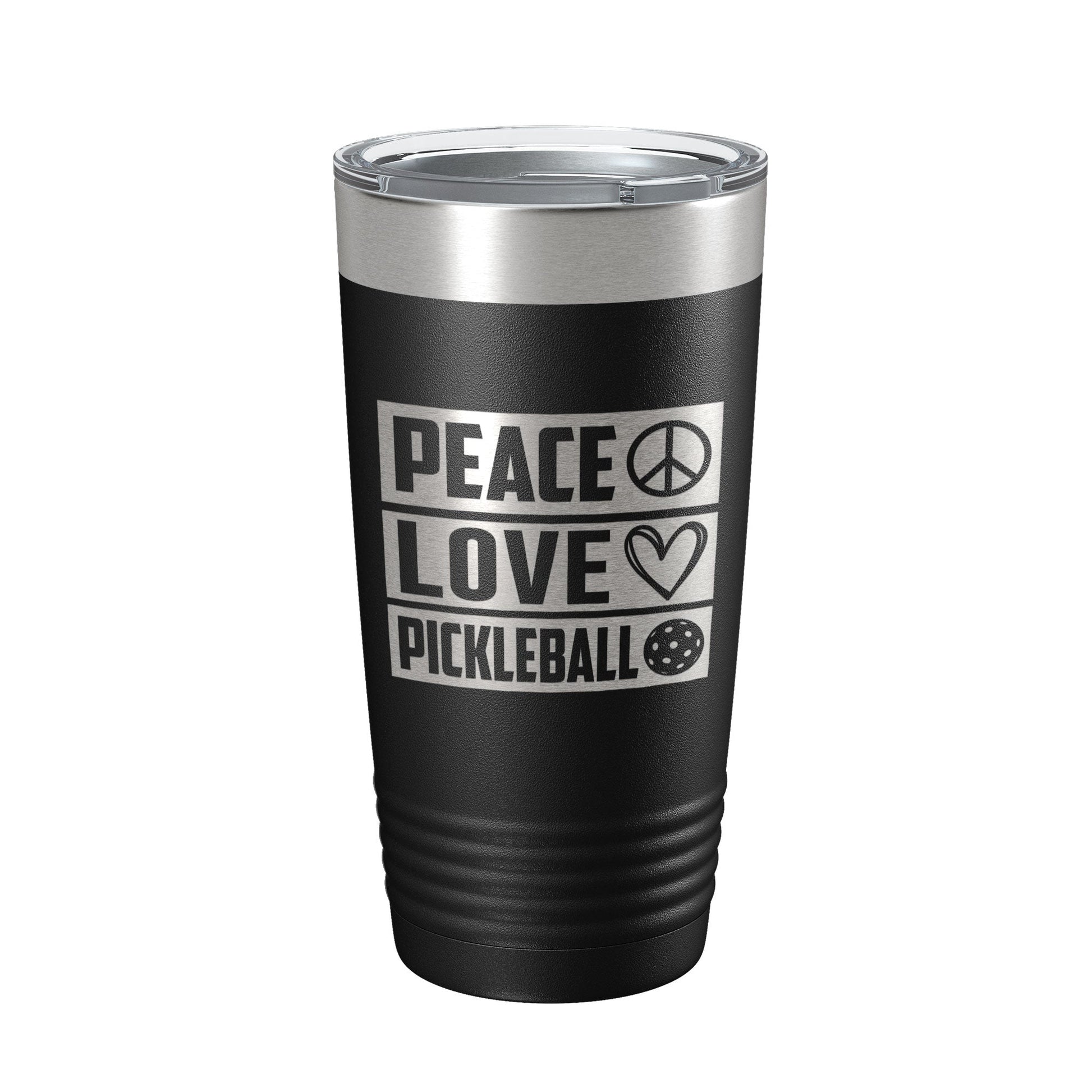 Peace Love Pickleball Tumbler Travel Mug Insulated Laser Engraved Coffee Cup Pickle Ball Gift 20 oz-5