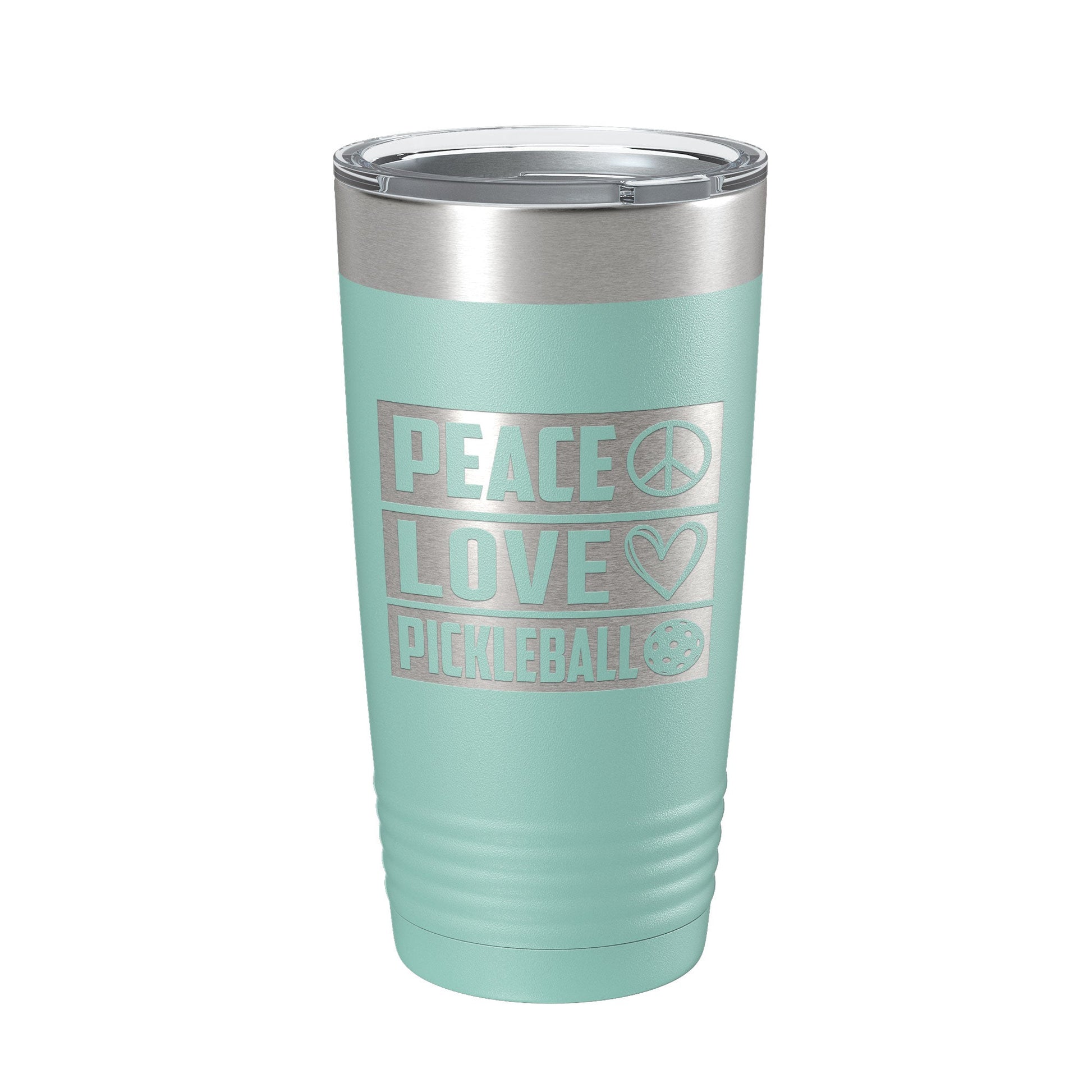 Peace Love Pickleball Tumbler Travel Mug Insulated Laser Engraved Coffee Cup Pickle Ball Gift 20 oz-12